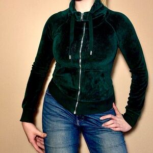 selling green crushed velvet athletic/casual jacket size 2
